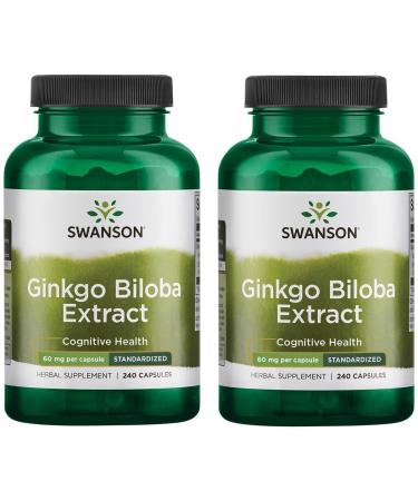 Swanson Ginkgo Biloba Extract 24% 60 Milligrams 240 Capsules (2 Pack)