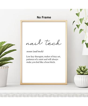 Nail Tech Wall Art Nail Salon Pictures Nail Tech Definition Print Beauty Salon Paintings for Home Office Decor Minimalist Black and White Quotes Artwork Nail Technician Poster 16x24inch No Frame - Buy Online on GoSupps.com