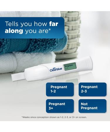 Clearblue Digital Pregnancy Test With Weeks Indicator The Only Test That Tells You How Many Weeks 1 Digital Test 1 count (Pack of 1) - Buy Online on GoSupps.com
