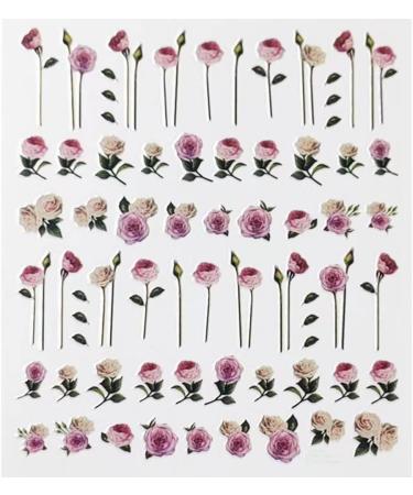 CHANGAR 6 Sheets Flowers Nail Art Stickers Self-Adhesive Colorful Spring Blossoms Floral Nail Decal Flower Leaves Sticker Charm Nail Design for Women Girls Nails Art DIY Decoration - Buy Online on GoSupps.com