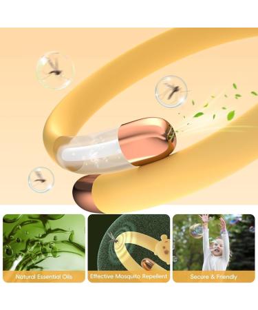 Mosquito Repellent Bracelets for Kids & Toddlers | Waterproof Natural DEET-Free | Reusable Bug Bands for Camping & Travel (Yellow - Buy Online on GoSupps.com