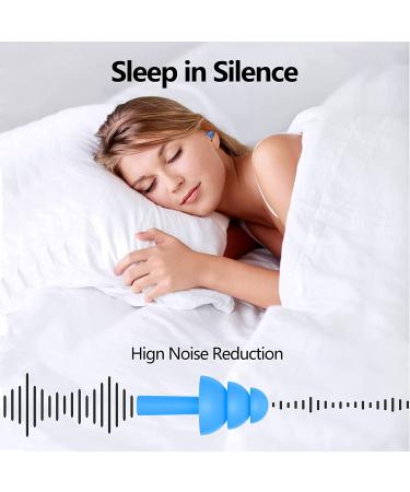 Tonmom Reusable Silicone Ear Plugs - 12 Pairs for Sleeping, Swimming, Concerts - 32dB Noise Reduction - Waterproof - Ideal for Study, Snoring, Work, and Airplanes (Blue) - Buy Online on GoSupps.com