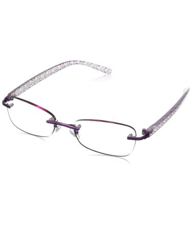 Foster Grant Women's Daniella PolarizedRoundReaders Purple/Transparent 2 x