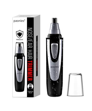 Ear and Nose Hair Trimmer Clipper - 2023 Professional Painless Eyebrow & Facial Hair Trimmer for Men Women Battery-Operated Trimmer with IPX7 Waterproof Dual Edge Blades for Easy Cleansing Black-1