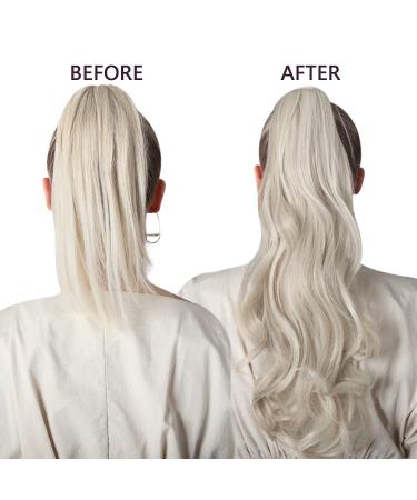 Runature 30cm White Blonde Clip-In Ponytail Extensions | Remy Real Hair Braid Extensions - 12 Inch #800 70g - Buy Online on GoSupps.com