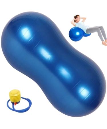 Peanut Ball Pregnancy Peanut Ball Anti Burst Thicken Pvc Peanut Exercise Ball 35.4x17.7" Balance Ball with a Air Pump Portable Peanut Ball for Yoga Blue