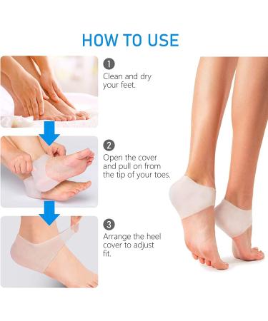 YIAGUN Gel Heel Protection Sleeve - Relief for Heel Pain, Plantar Fasciitis, Dry Heel - 1 Pair - Buy Online on GoSupps.com