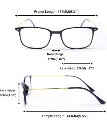 FEISEDY Blue Light Blocking Glasses for Men & Women - Lightweight Anti Eyestrain Frame B2681 Black 3.0x | Shop Internationally - Buy Online on GoSupps.com