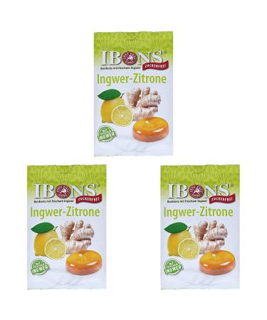 IBONS Lollipops 75g sugar-free (ginger-lemon) (pack of 3)