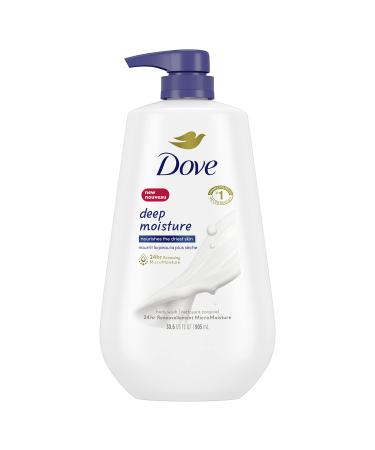 Dove Body Wash with Pump with Skin Natural Nourishers Instantly Soft Skin and Lasting Nourishment Deep Moisture Cleanser Effectively Washes Away Bacteria While Nourishing Your Skin 30.6 oz (Pack of 3)