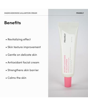 FRANKLY Madecassoside & Allantoin Cream - Moisturizing Anti-Aging Skincare | Even Skin Texture & Tone | 1.01 fl. oz - Buy Online on GoSupps.com