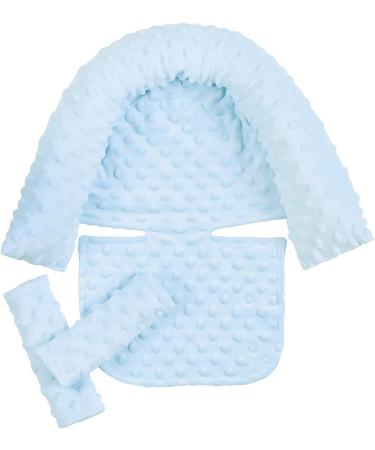 JINTN Baby Car Seat Head Neck Support Pillow - Infant Stroller Headrest with Seat Belt Strap Covers - Blue, 0-12 Months - Buy Online on GoSupps.com
