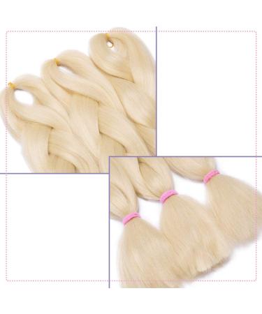 Silk-Co 60cm Braids Extensions - KanCalon Kunsthaar for Jumbo Box Braids & Twist - 5 Pieces Bleich Blonde Crochet Hair - Buy Online on GoSupps.com