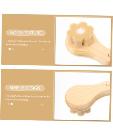 WOFASHPURET Facial Wash Brush with Wooden Handle Face Scrub Scrubber Face Exfoliator Face Sponges Skin Care Tools Face Wash Brush Facial Cleanser Brush Face Brush Scrub Brush Manual - Buy Online on GoSupps.com