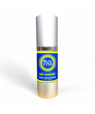 Guy Vybe Daily Moisture Plus Face Moisturizer for Men. Lightweight Non-Greasy Daily Hydration Protects Skin Moisture Barrier Acne-Safe Fast Absorbing Natural Finish All Skin Types