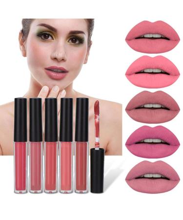 5pcs Matte Lip Gloss Set - Long Lasting Non-Stick Cup Lipstick for Girls | International Shipping Available - Buy Online on GoSupps.com