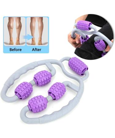Muscle Massage Roller - Manual Fascia Roller for Neck Shoulders Thighs & Legs | Leg Massage Device in Purple - Buy Online on GoSupps.com