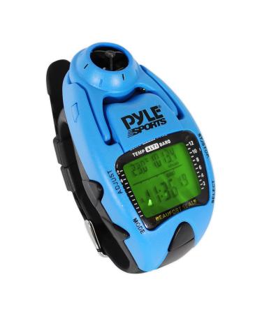 Digital Multifunction Sports Wrist Watch - Waterproof Smart Fit Classic Men Women Sport Sailing Hiking Fitness Gear Tracker w/ Altimeter, Barometer, Compass, Timer, Chronograph - Pyle Blue