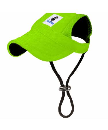 Pawaboo dogs baseball cap baseball cap adjustable sun protection hat dog cap with ear holes for puppies pet m bright green m shining green