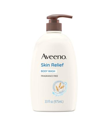 Aveeno Skin Relief Fragrance-Free Body Wash with Triple Oat Formula Soothes Itchy, Dry Skin, Formulated for Sensitive Skin, Fragrance-, Paraben-, Dye- & Soap-Free, 33 fl. oz
