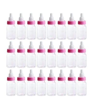 Jessica welcomes you Bottles with Removable Pink Tops for Baby Showers  Parties  and Favors (24 Pink)