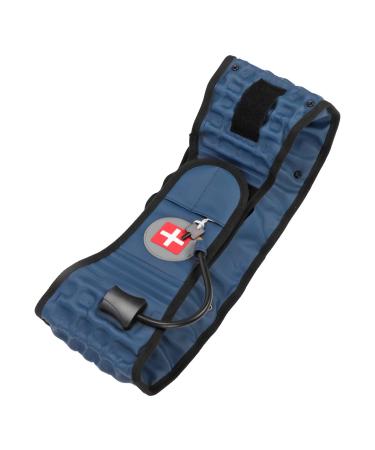 Lumbal traction belt inflatable backdression belt lumbar support inflatable hip belt lumbar spine traction device with inflator (blue)