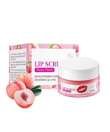 Peach Lip Scrub Exfoliator Lip Scrub Moisturizing Sugar Scrub to Remove Dead Skin Lip Lightening For Dark Lips Lip Exfoliator Scrub Lip Exfoliator for Chapped & Cracked Lips for Lip Care
