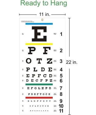 Upgraded 22x11 Plastic Low Vision Eye Chart for Eye Exams - 20 Feet Test Distance - Buy Online on GoSupps.com