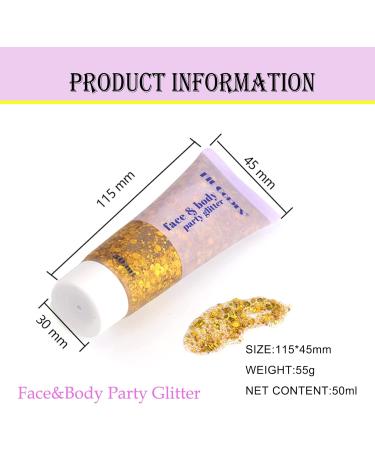 Green Body Glitter Gel - Long Lasting Face & Hair Sparkling Makeup | Mermaid Sequins Liquid Glitter for Eyeshadow & Nails (2PCS - Buy Online on GoSupps.com