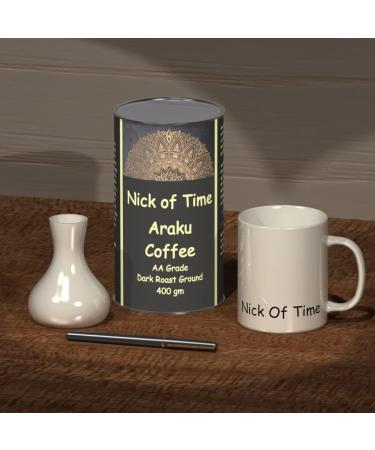 Nick Of Time Indian Ground Araku Coffee 100% Arabica AA Grade Dark Roast | Bold Rich & Flavorful (400g|14.10 oz) - Buy Online on GoSupps.com