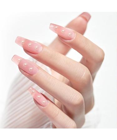 200 PCS Heart Nail Charms - Clear Acrylic 3D Nail Beads for Women & Girls Nail Art Design - Buy Online on GoSupps.com