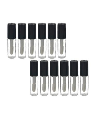 Ericotry emptiness transparent refillable mini sample bottle made of plastic for lipstick lip gloss lip balm 12 pieces 1.2 ml for trips handicraft projects sample bottles