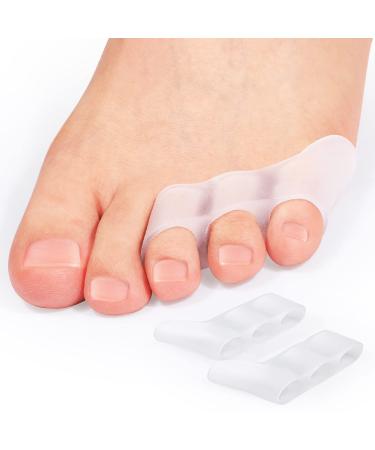 Sumifun Pinky Toe Separators 12 Packs Clear Little Toe Spacers for Small Toes Toe Separators for Overlapping Toes Curled Toes Clear-12 Pack