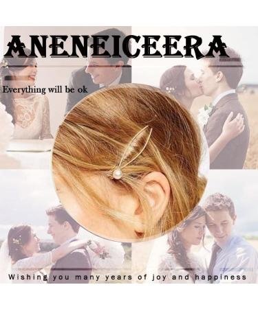 Aneneicera Vintage Pearl Hair Clip Set - Boho Gold Barrettes & Bobby Pins for Women & Girls | Retro Wedding Hair Jewelry - Buy Online on GoSupps.com