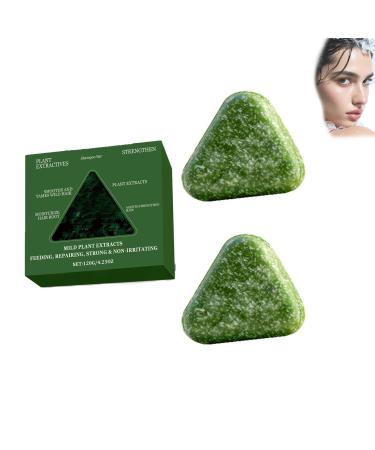 ZLHHRZJX Nature Triangle Shampoo Bar: Strengthens and smoothes hair. Natural vegetable soap. Firm shampoo and conditioner for all hair types. Suitable for men and women. (4 pieces)