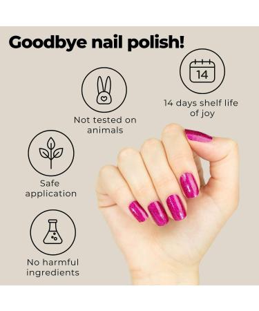 Miss Sophie Nail Foils Pink Burlesque - 24 Ultra-Thin Glitter Nail Polish Strips - Buy Online on GoSupps.com