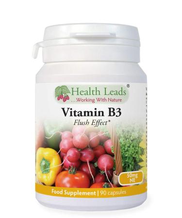 Vitamin B3 Niacin/Nicotinic Acid (Flush Effect) 50mg 90 Capsules Magnesium Stearate Free & No Nasty Additives Made in Wales (90 caps) - Buy Online on GoSupps.com