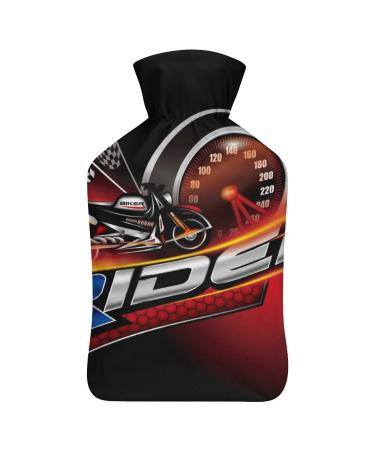 Driver Motorcycle Hot Water Bottle With Cover Plush Bed Bottle Hand Warmer For Adults And Children 26.5X15.3cm