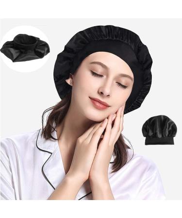 Silk Hair Bonnet for Women - Night Sleep Cap for Black & Curly Hair | Elastic Silk Head Cover - Buy Online on GoSupps.com
