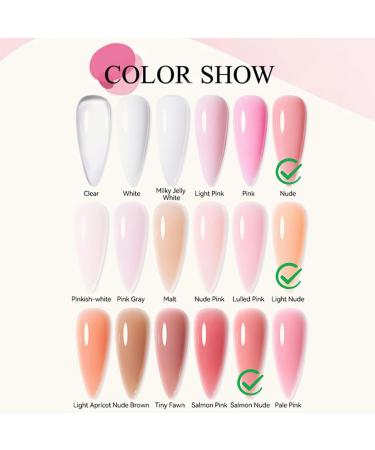 Nude Builder Gels Nail Kit 3 Colors Nail Extension Gel Kit for Nails 3Pcs*8g Nude Samlon Nude Light Nude UV/LED Building Strengthen Gel with Brush and 20Pcs Nail Forms for Nails Art - Buy Online on GoSupps.com