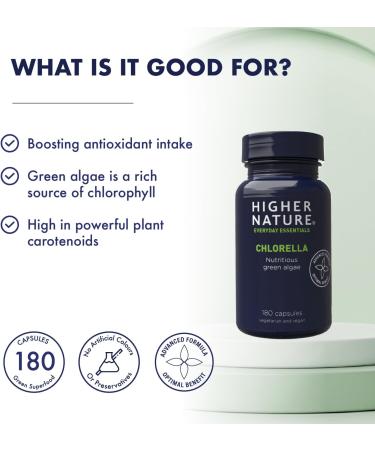 Higher Nature Chlorella 250mg - 180 Capsules: Green Superfood Supplement - Buy Online on GoSupps.com