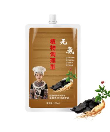 Shampooing Colorant - Colorant Shampooing V g tal Pour La Coloration Capillaire Cr me Douce Longue Dur e pour Femmes Adultes D butants Id al Cadeau Th noir