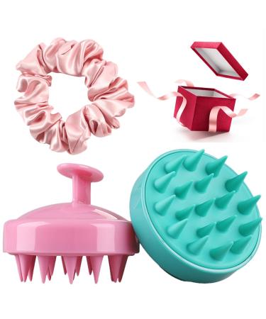 Scalp massage brush silicone scalp massager for peeling and head massage dandruff removal stimulates hair growth head massage brush for wet and dry hair (turquoise & pink) - Buy Online on GoSupps.com