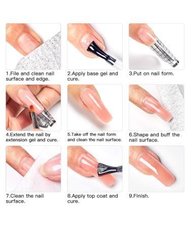Glitter Poly Nail Extension Gel Kit - 6 Colors Builder for Salon Quality Nail Extensions at Home - 6PCS 15ml (Pink, Silver, Gold, Blue, Purple, Red) - Buy Online on GoSupps.com