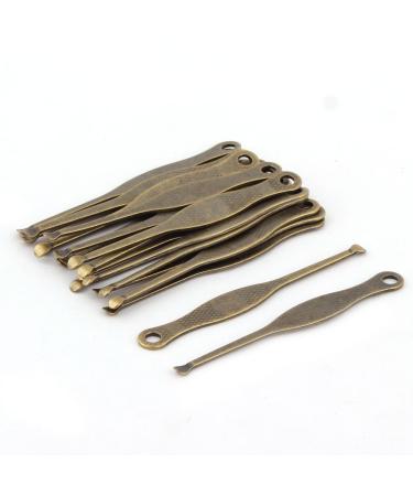 Qtqgoitem Metal Household Ear Cleaner Curette Wax Removal Tool Earpick 20 Pcs Bronze Tone (Model: 287 97e 29e b2b 38e)