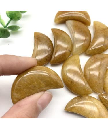 Natural Crystal Rough Home Decoration Natural Yellow Crystals Stone Carved Moon Shaped Smooth StoneCrystals Room Decoration Stones Stone Mineral Specimen - Buy Online on GoSupps.com