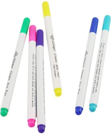 12PCS Disappearing Ink Fabric Marker Pen Set - Washable Vanishing Air Erasable Pen for Sewing Art and Lettering (6 Colors) - Buy Online on GoSupps.com