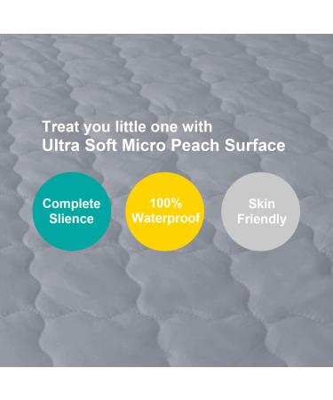 Waterproof Premium Quilted Pack n Play Sheets - 39x27 Inch Mattress Protector for Baby Foldable and Playard Mattress - Portable Mini Crib Cover - Gray - Buy Online on GoSupps.com