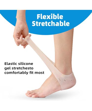 Gel Heel Cups (3 Pairs) - FSA/HSA Eligible Moisturizing Relief for Heel Pain & Dry Cracked Heels Achilles Tendinitis - Medical Grade Silicone Inserts - Buy Online on GoSupps.com