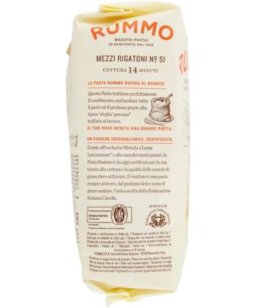 Italian Gourmet E.R. Rummo Mezzi Rigaton N. 51 Durum Wheat Semolina Pasta 500 g + Box Italian Gourmet Tomato Pulp 400 g - Buy Online on GoSupps.com